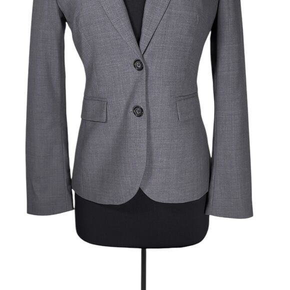Banana Republic Women's Blazer Gray Wool Stretch Office Business Suit Jacket 6 - Picture 7 of 10